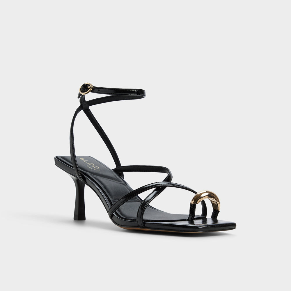 Black Elodiah Black Women's Travel essentials - Strappy heeled sandal, Stiletto heel | Aldo