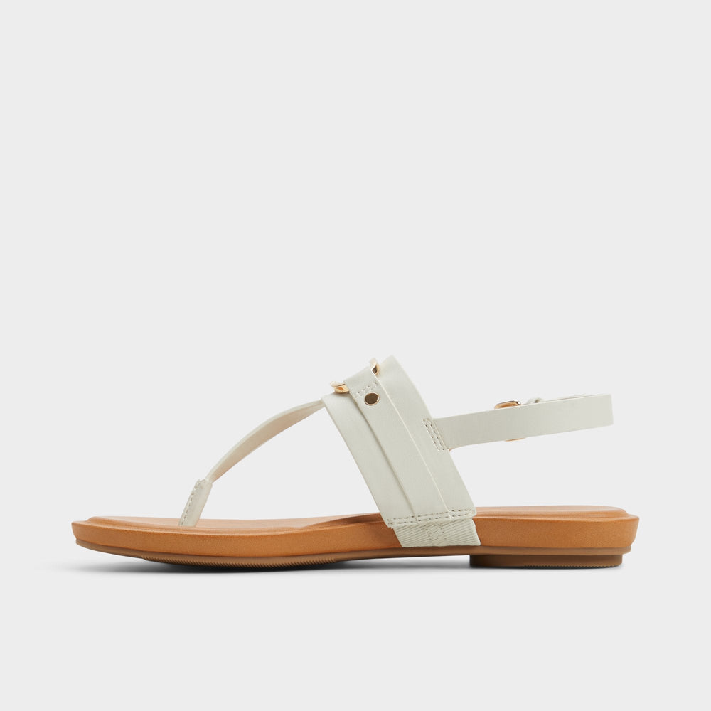 White/Bone Taylen White/Bone Women's Footbed sandals - T-strap sandal | Aldo