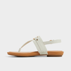 White/Bone Taylen White/Bone Women's Footbed sandals - T-strap sandal | Aldo