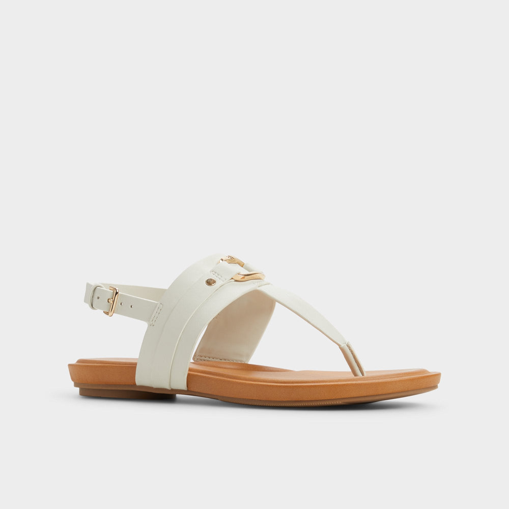 White/Bone Taylen White/Bone Women's Footbed sandals - T-strap sandal | Aldo