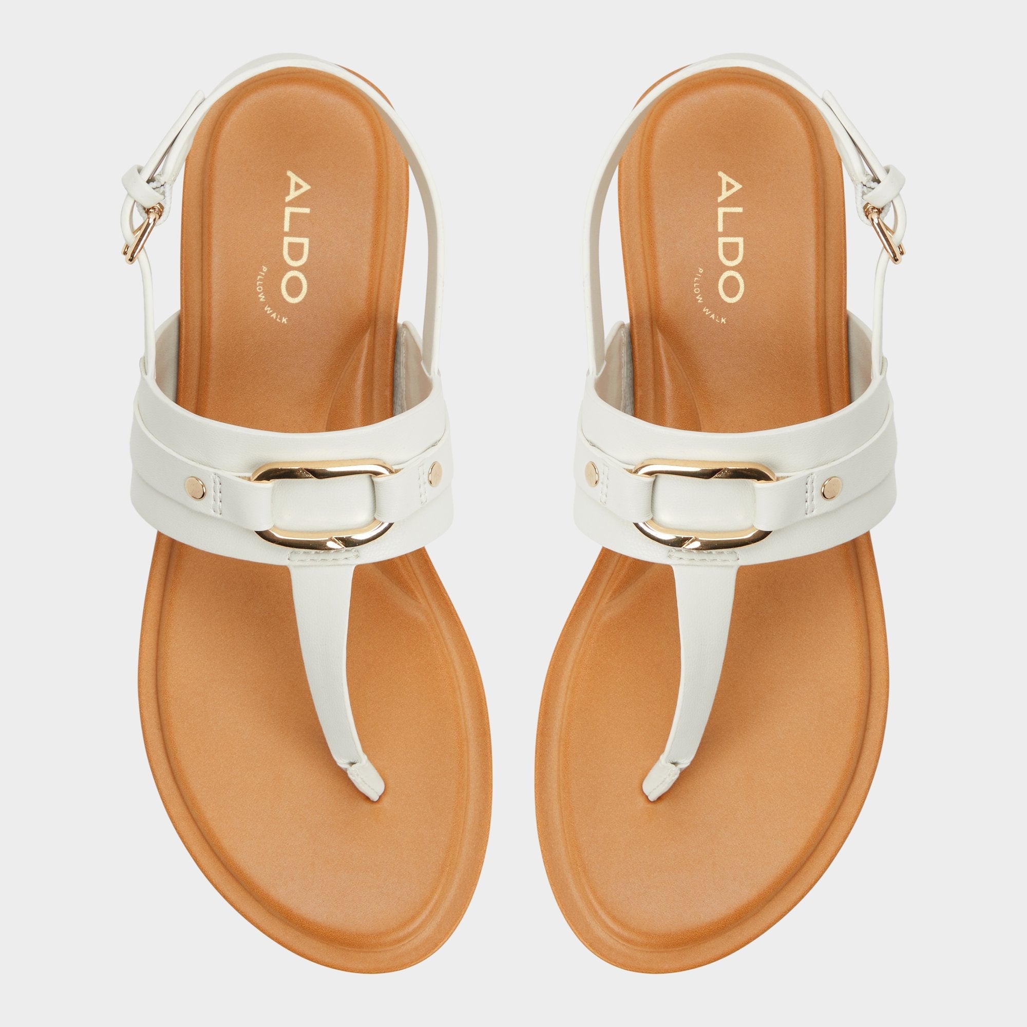 White/Bone Taylen White/Bone Women's Footbed sandals - T-strap sandal | Aldo