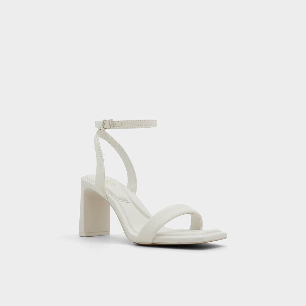White/Bone Aurorai White/Bone Women's Strappy sandals - Strappy heeled sandal, Block heel | Aldo