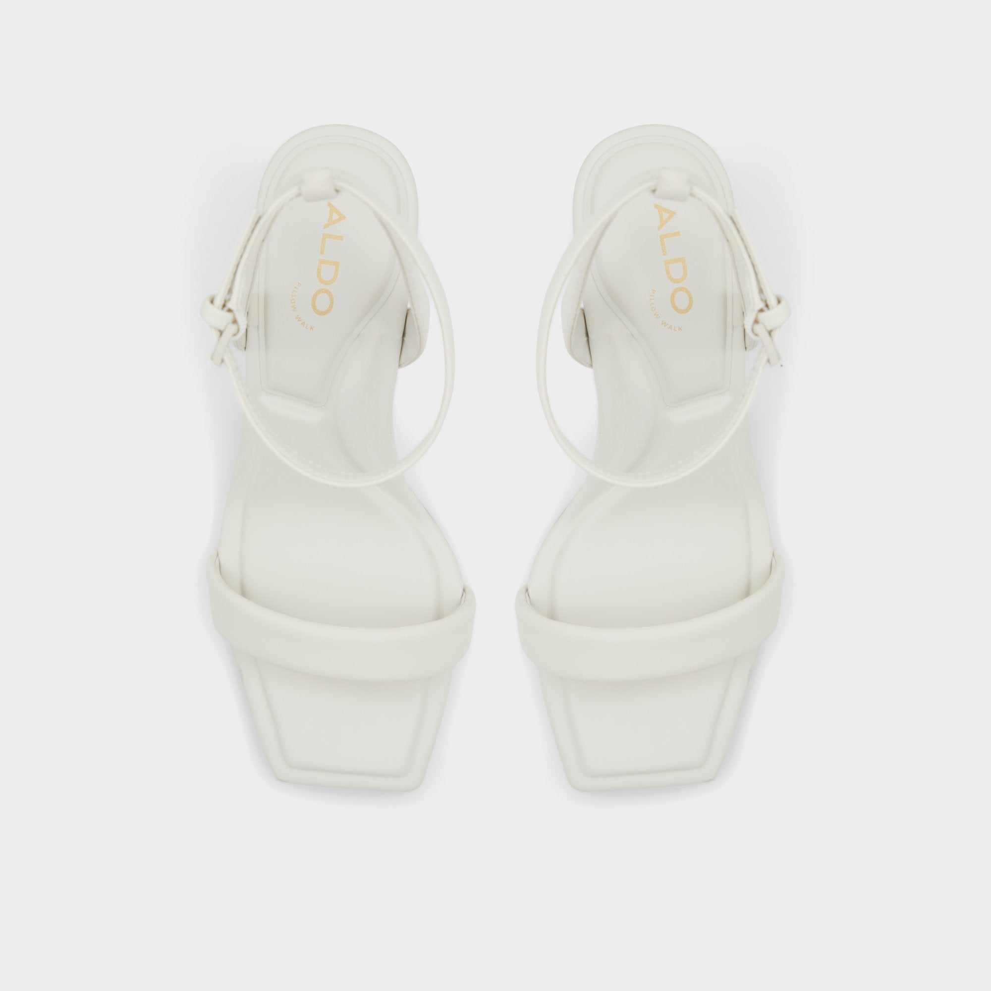 White/Bone Aurorai White/Bone Women's Strappy sandals - Strappy heeled sandal, Block heel | Aldo