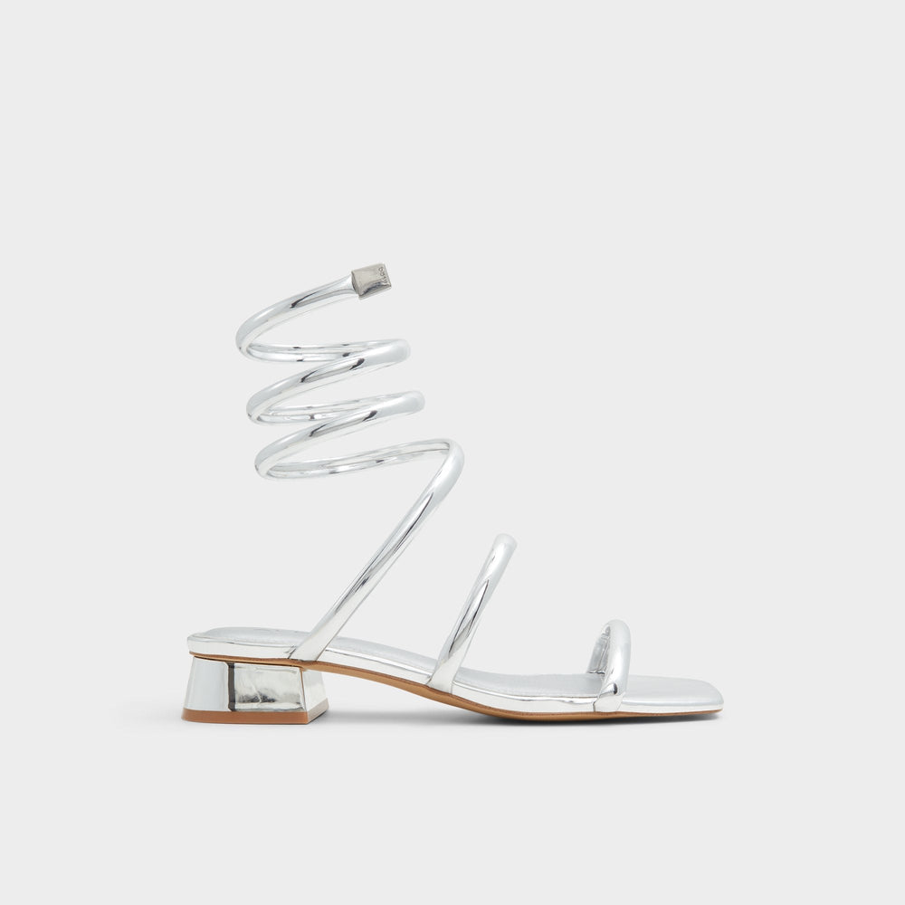 Silver Spinna in Silver - Strappy sandal, Block heel | Aldo