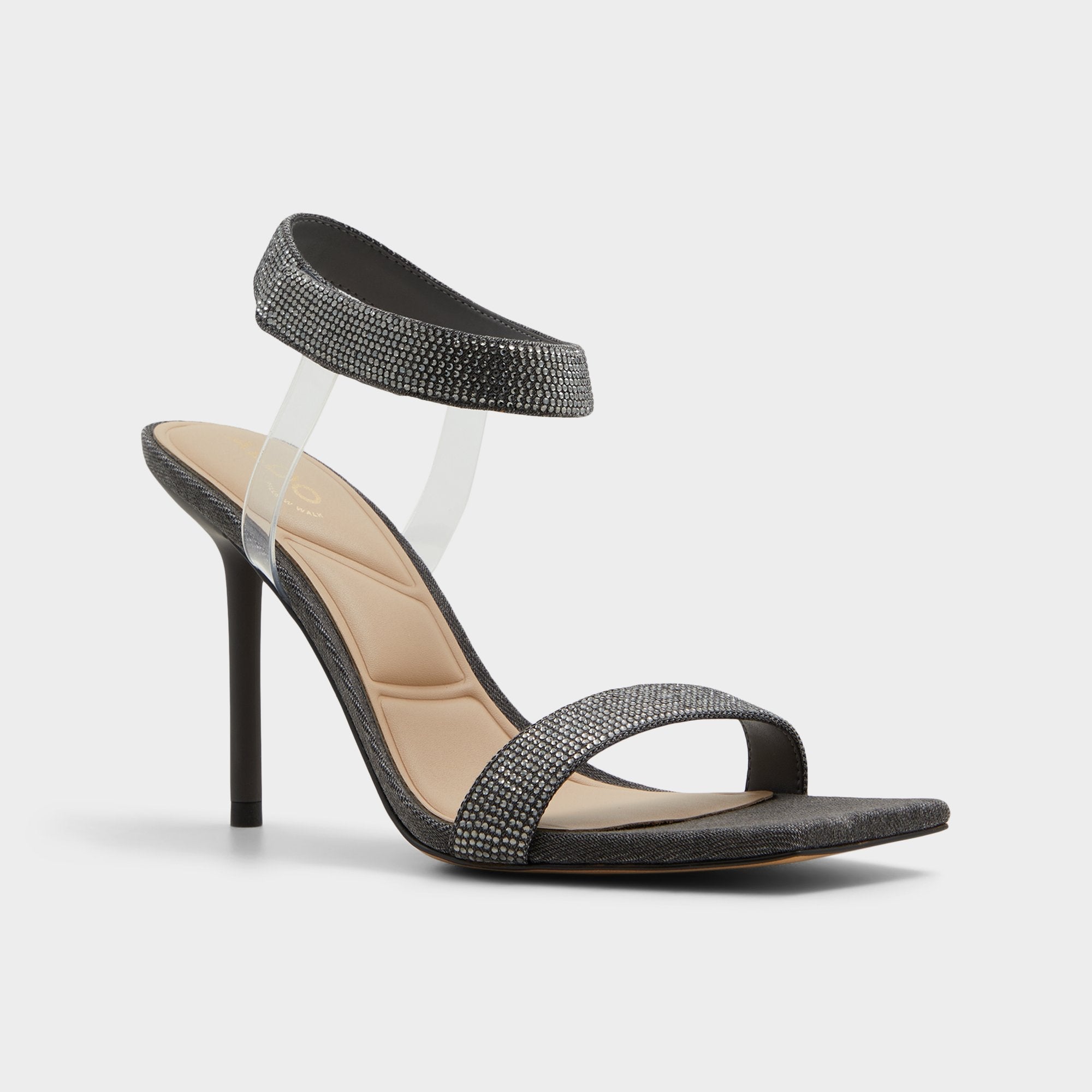 Dark Grey Rosy Dark Grey Women's Strappy sandals - Strappy heeled sandal | Aldo