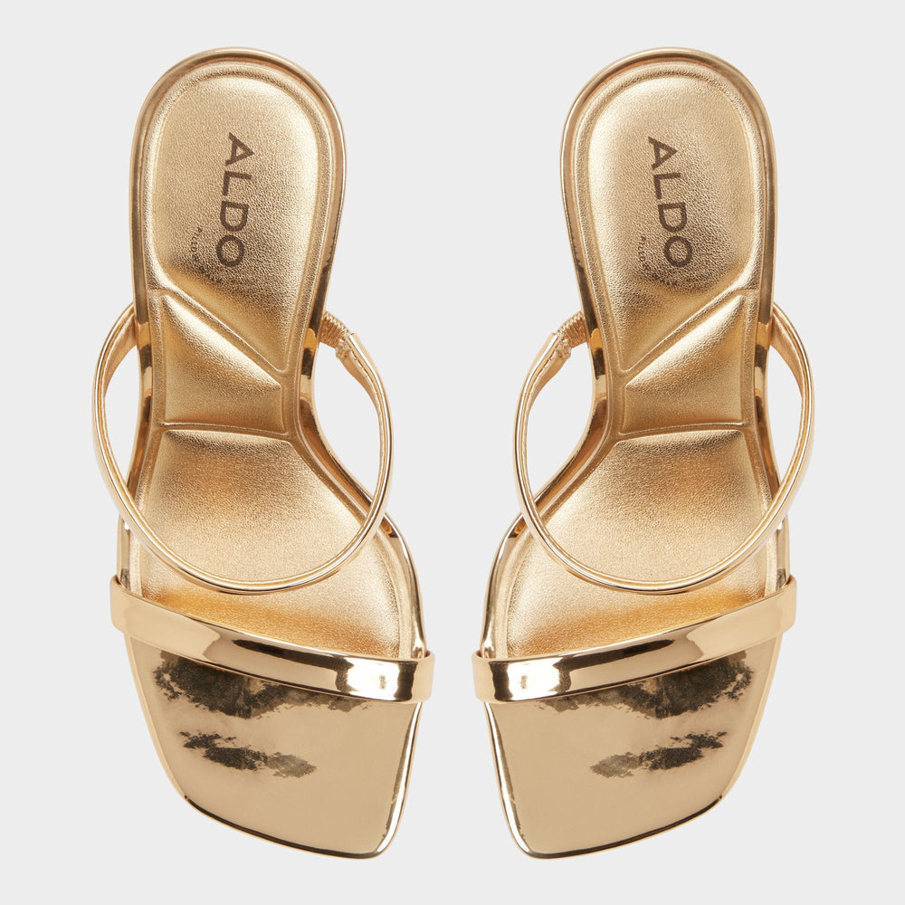Gold Evalyn in Gold - Strappy heeled sandal, Stiletto heel | Aldo