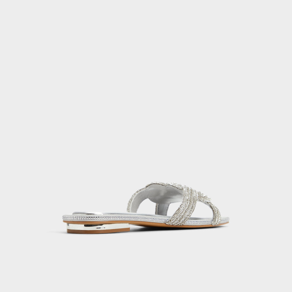 Silver Karlina Silver Women's Iridescent metallics - Slide sandal | Aldo