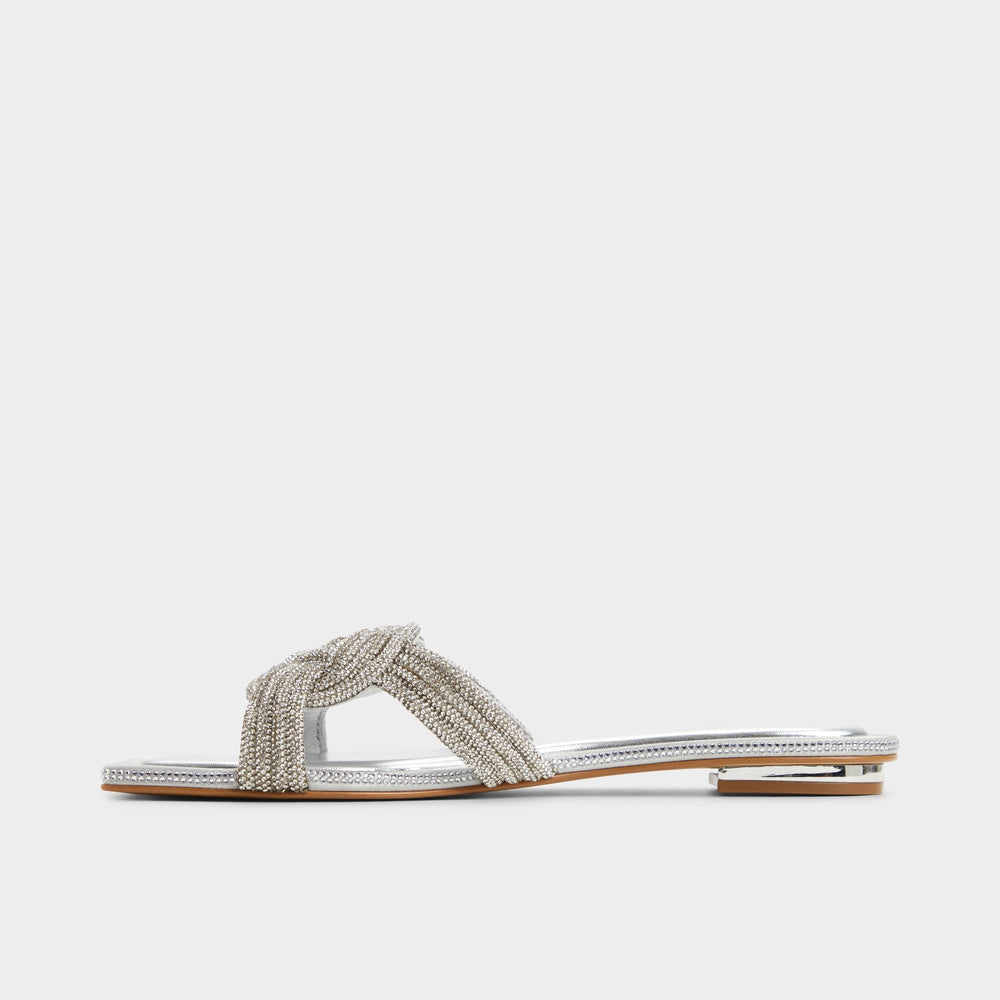 Silver Karlina Silver Women's Iridescent metallics - Slide sandal | Aldo