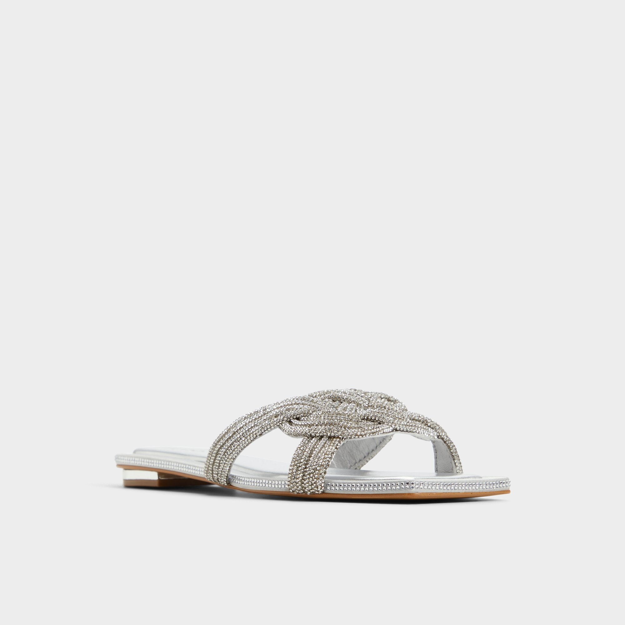 Silver Karlina Silver Women's Iridescent metallics - Slide sandal | Aldo