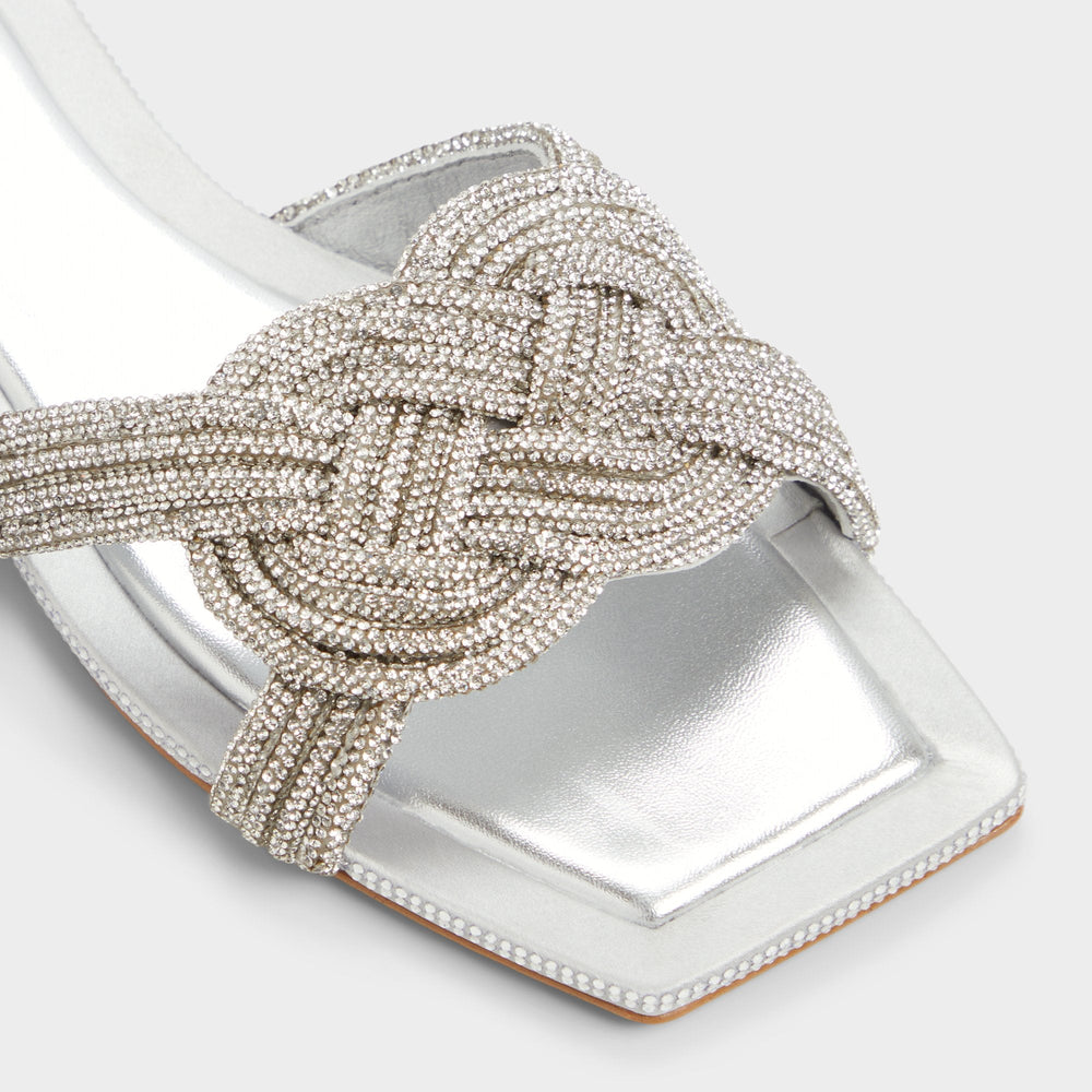 Silver Karlina Silver Women's Iridescent metallics - Slide sandal | Aldo