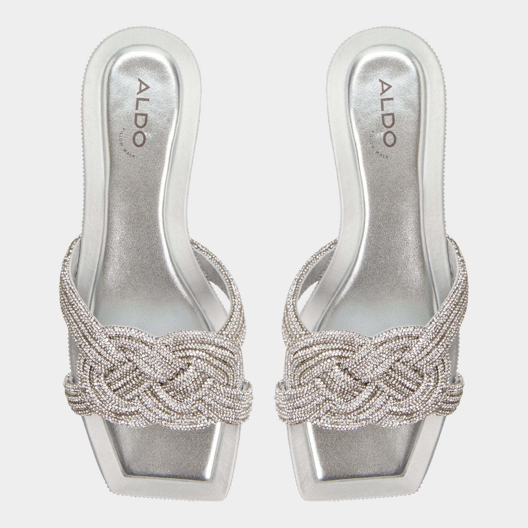 Silver Karlina Silver Women's Iridescent metallics - Slide sandal | Aldo