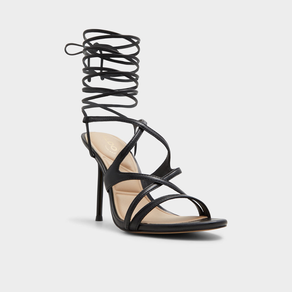 Black Marylou Black Women's Strappy sandals - Strappy heeled sandal | Aldo