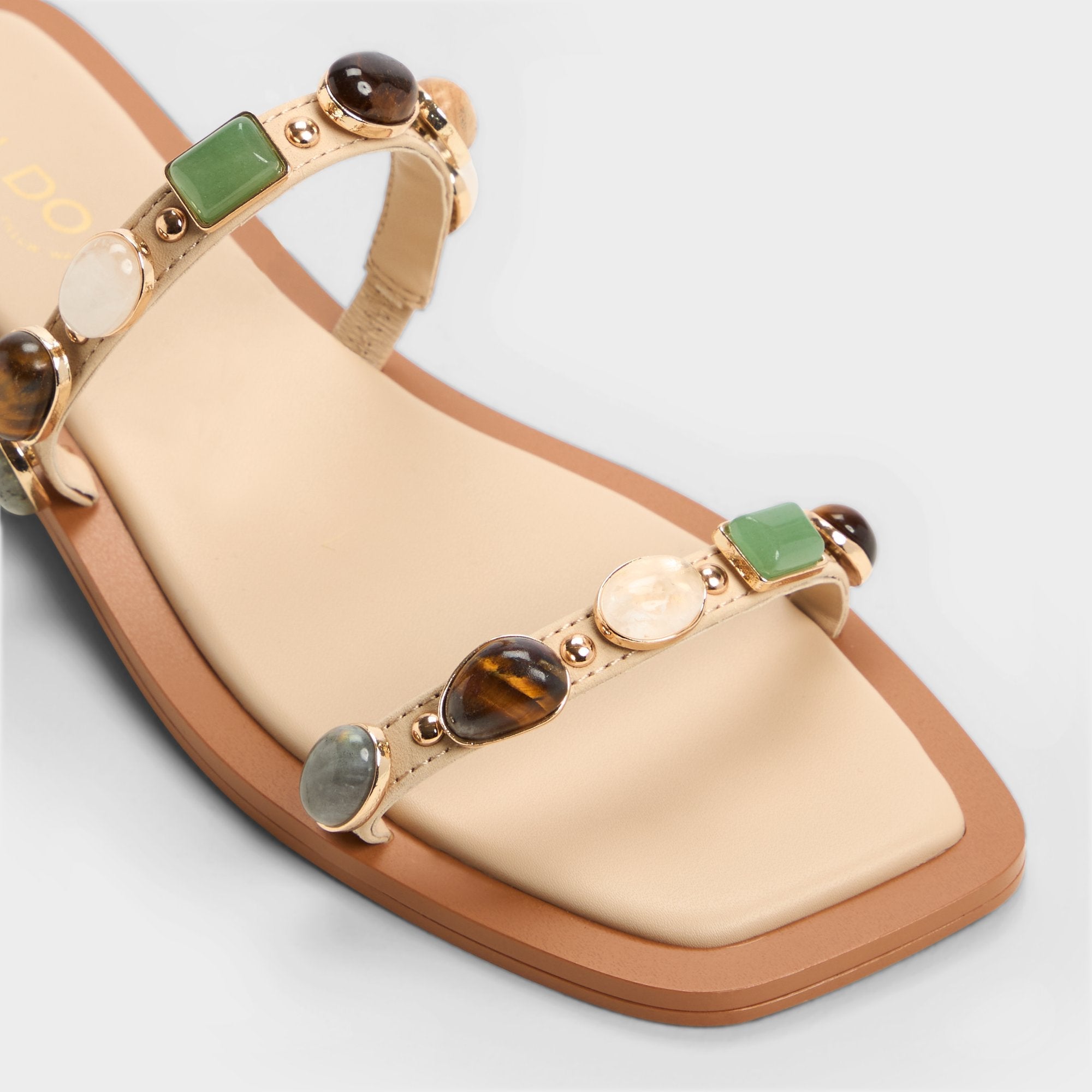 Medium Beige Sapphira Medium Beige Women's Flats - Strappy flat sandal | Aldo