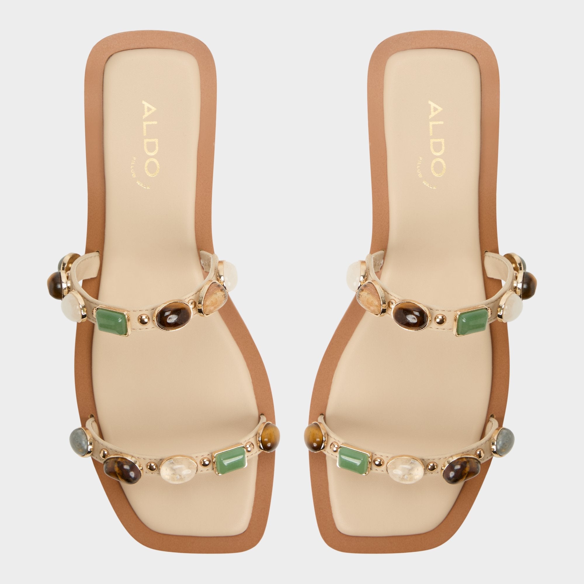 Medium Beige Sapphira Medium Beige Women's Flats - Strappy flat sandal | Aldo
