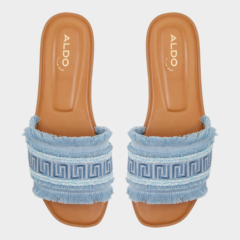 Medium Blue Nalani Medium Blue Women's Flats - Slide sandal | Aldo