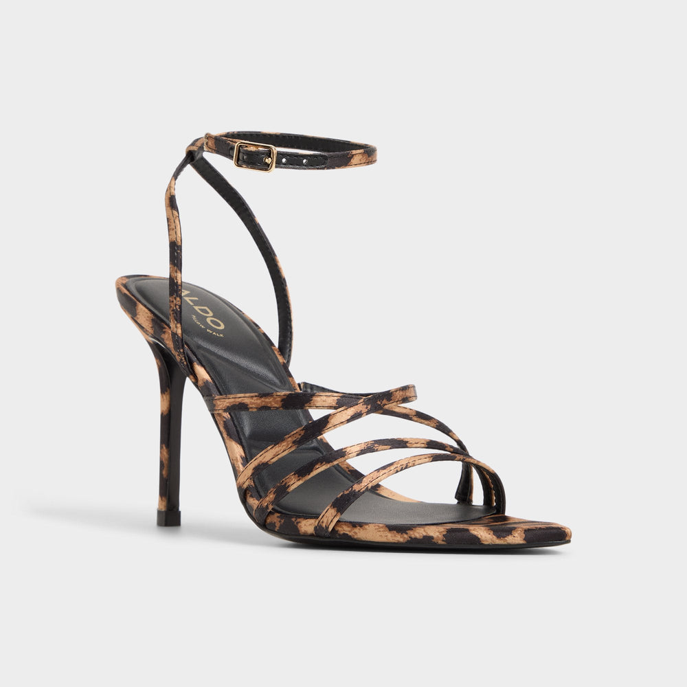Brown Multi Solania Brown Multi Women's Strappy sandals - Strappy heeled sandal, Stiletto heel | Aldo
