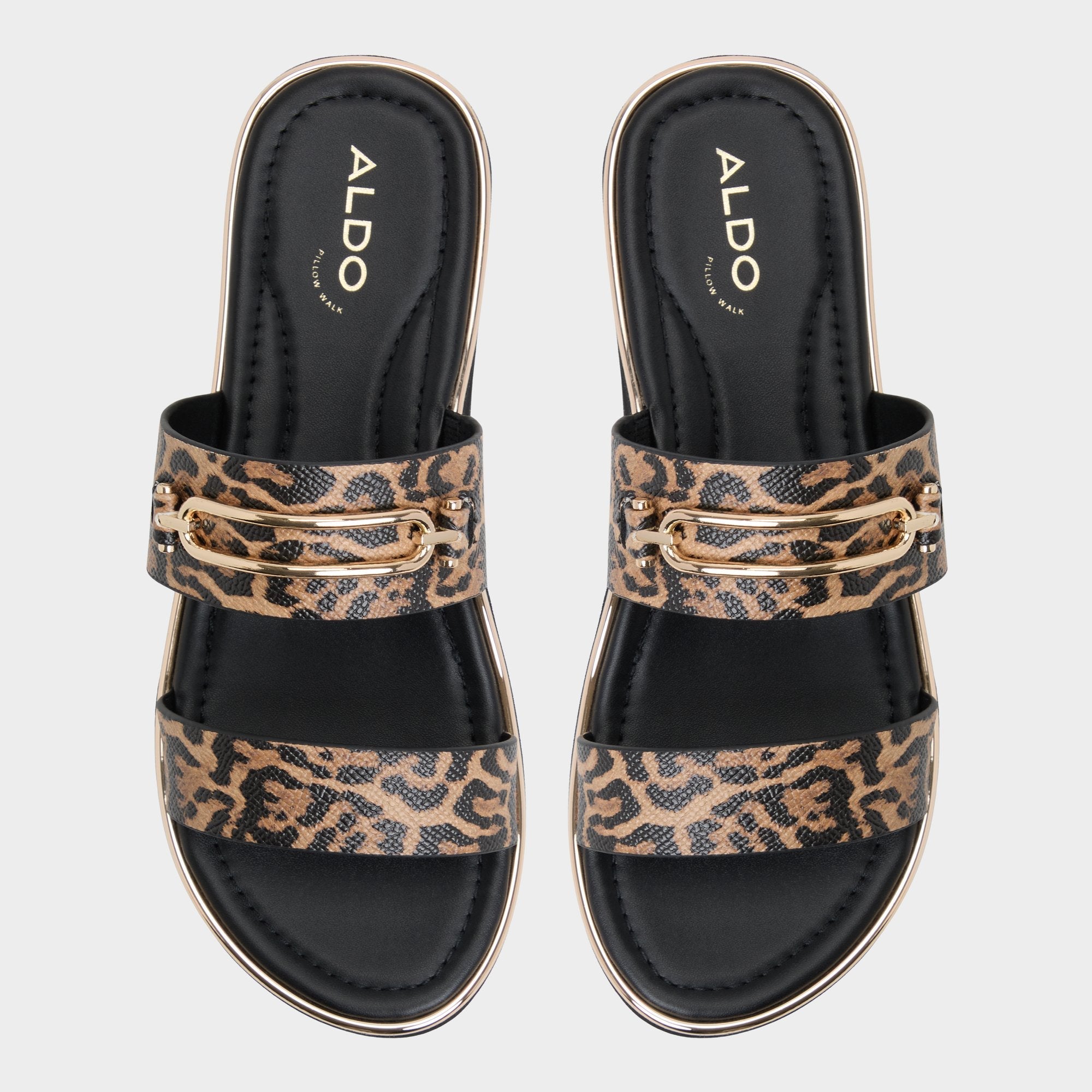 Brown Multi Lagoon Brown Multi Women's Flats - Strappy flat sandal, Footbed sandal | Aldo