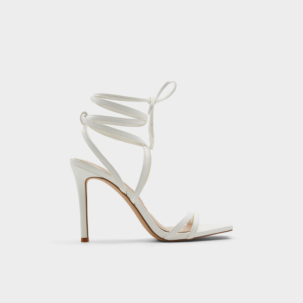 White Phaedra in White - Strappy stiletto sandal, Stiletto heel | Aldo