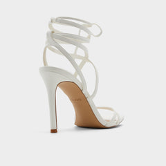 White Phaedra in White - Strappy stiletto sandal, Stiletto heel | Aldo