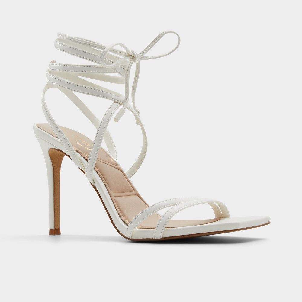 White Phaedra in White - Strappy stiletto sandal, Stiletto heel | Aldo