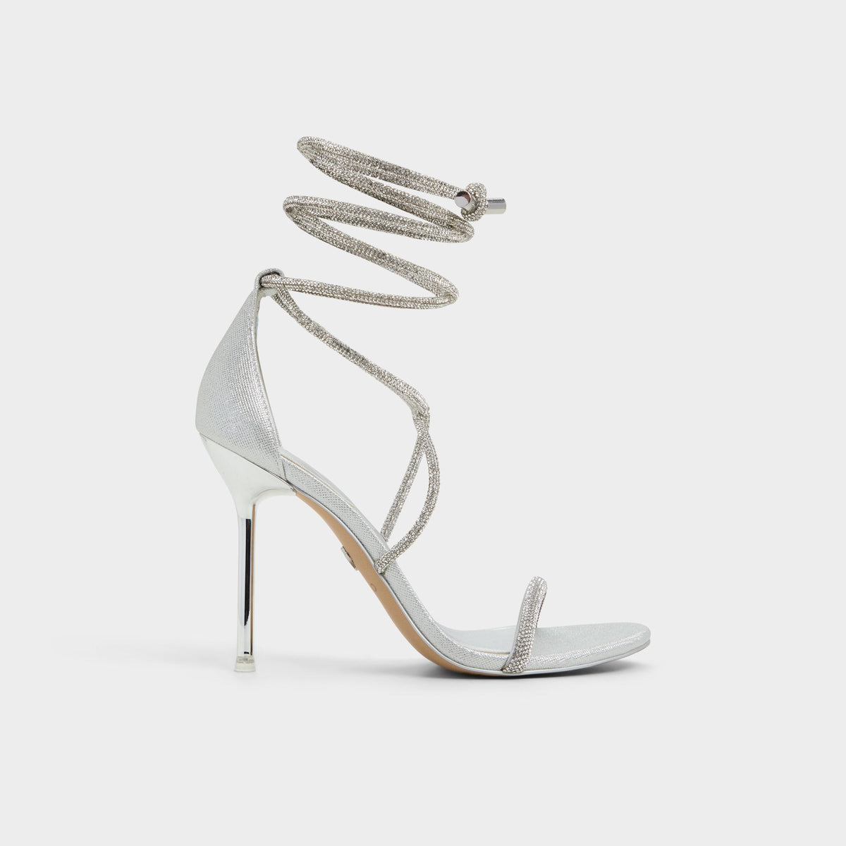 Silver Caladonia Silver Women's Iridescent metallics - Strappy heeled sandal, Stiletto heel | Aldo