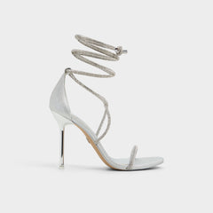 Silver Caladonia Silver Women's Iridescent metallics - Strappy heeled sandal, Stiletto heel | Aldo