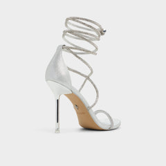Silver Caladonia Silver Women's Iridescent metallics - Strappy heeled sandal, Stiletto heel | Aldo