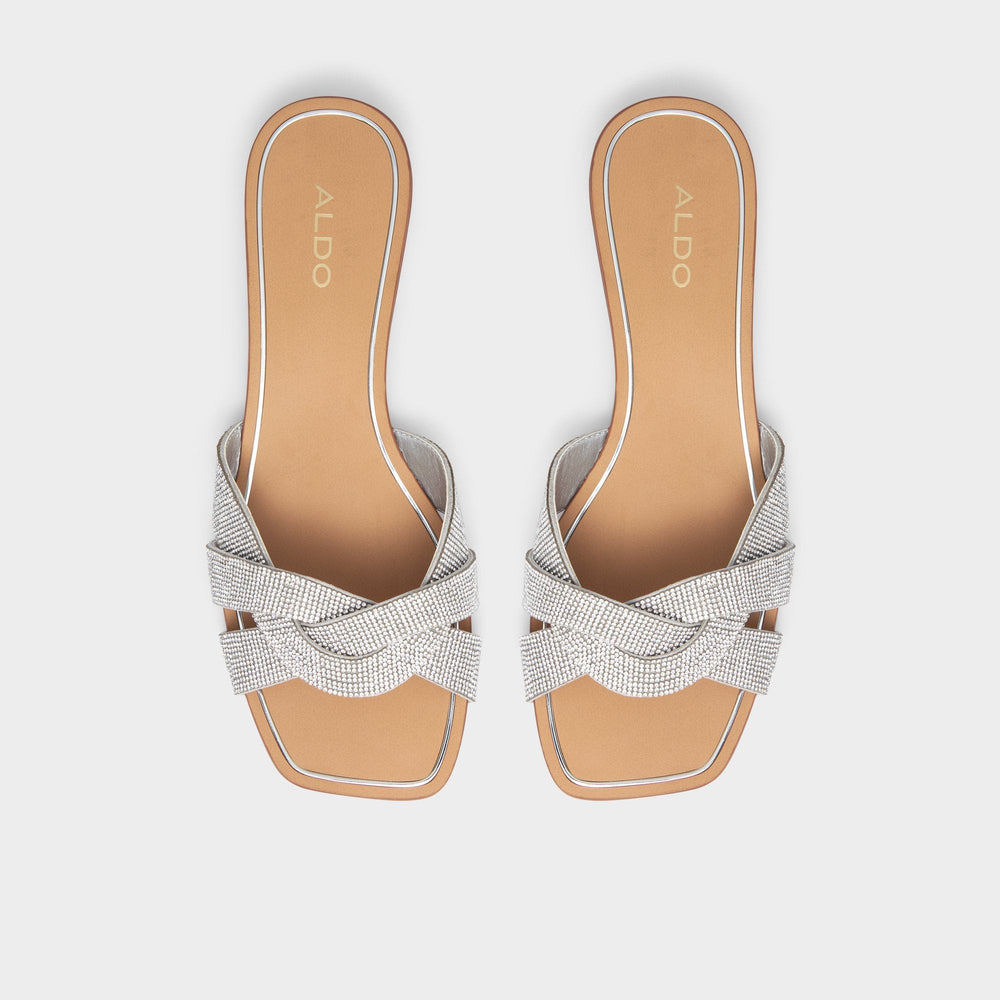 Silver Coredith Silver Women's Flats - Slide sandal | Aldo
