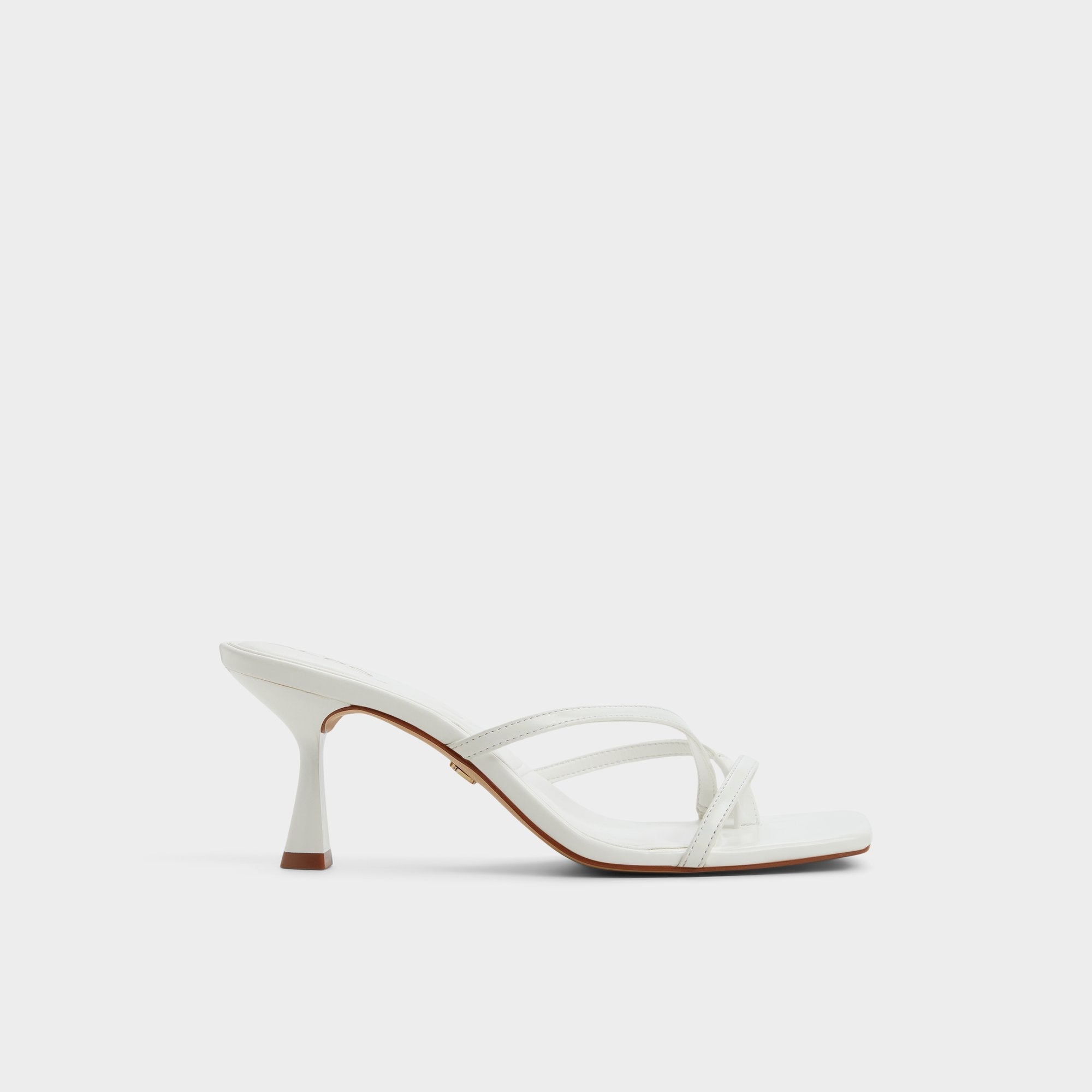 White Calypsa White Women's Heeled mules - Strappy heeled sandal, Block heel | Aldo