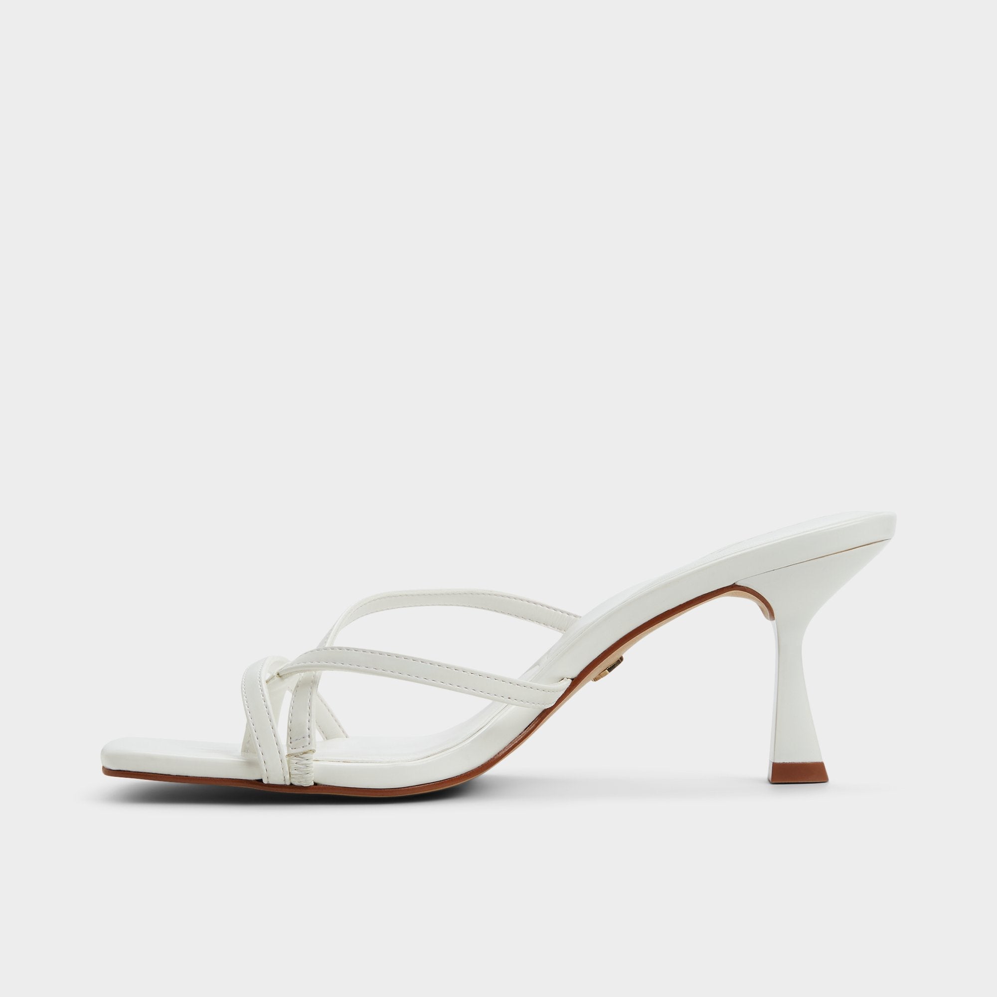 White Calypsa White Women's Heeled mules - Strappy heeled sandal, Block heel | Aldo