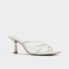 White Calypsa White Women's Heeled mules - Strappy heeled sandal, Block heel | Aldo