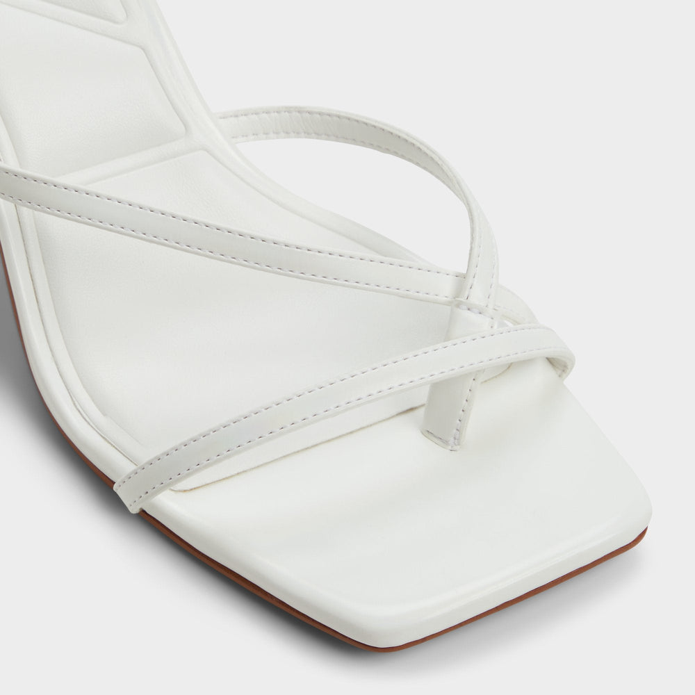 White Calypsa White Women's Heeled mules - Strappy heeled sandal, Block heel | Aldo