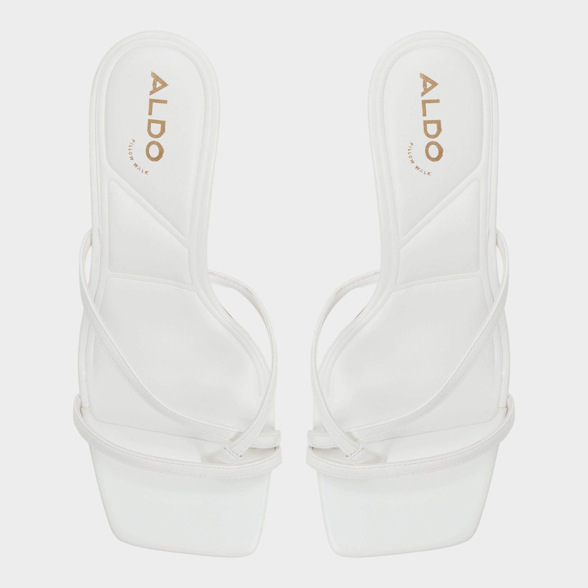 White Calypsa White Women's Heeled mules - Strappy heeled sandal, Block heel | Aldo