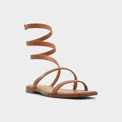 Medium Brown Spinella in Medium Brown - Strappy flat sandal | Aldo