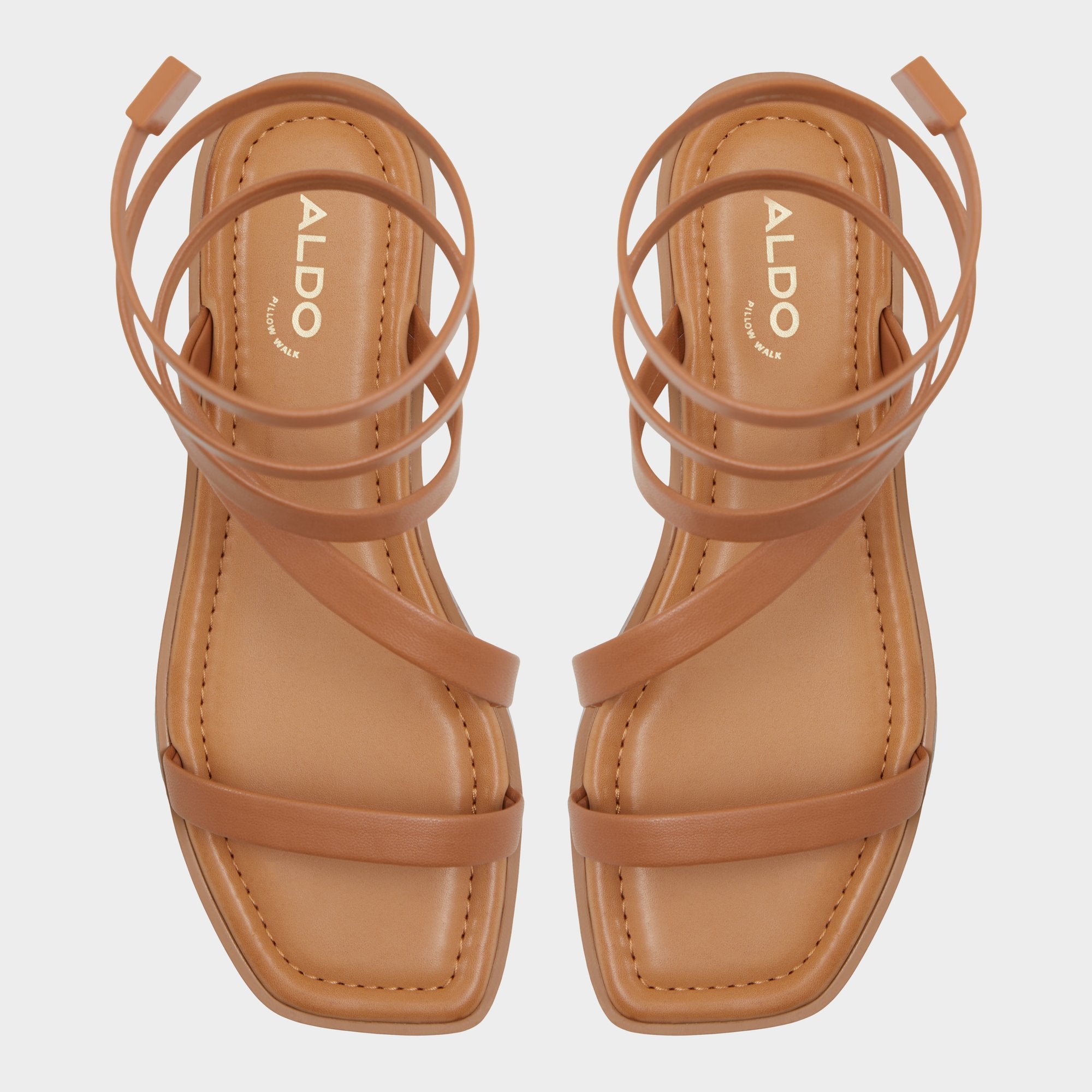 Medium Brown Spinella in Medium Brown - Strappy flat sandal | Aldo