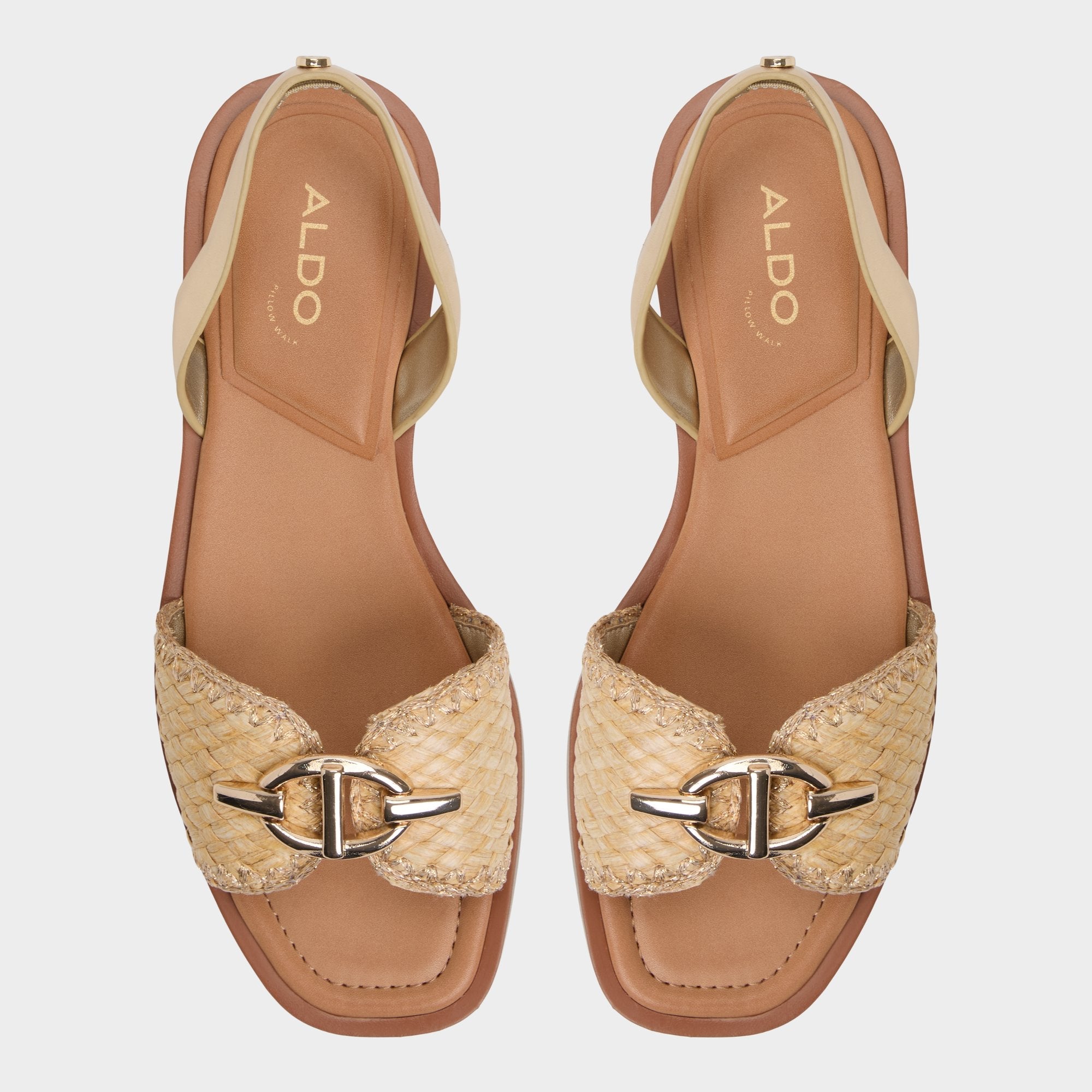 Gold Goassi Gold Women's Iridescent metallics - Flat sandal | Aldo