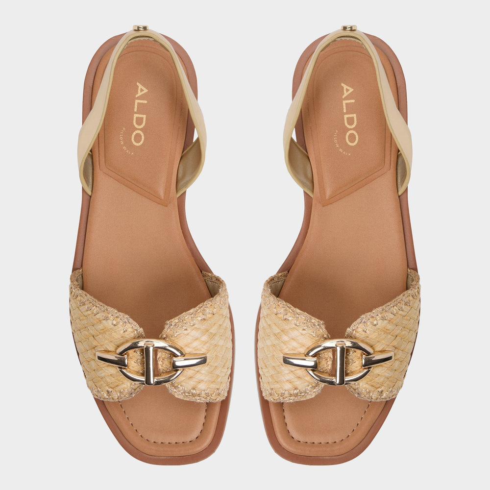 Gold Goassi Gold Women's Iridescent metallics - Flat sandal | Aldo