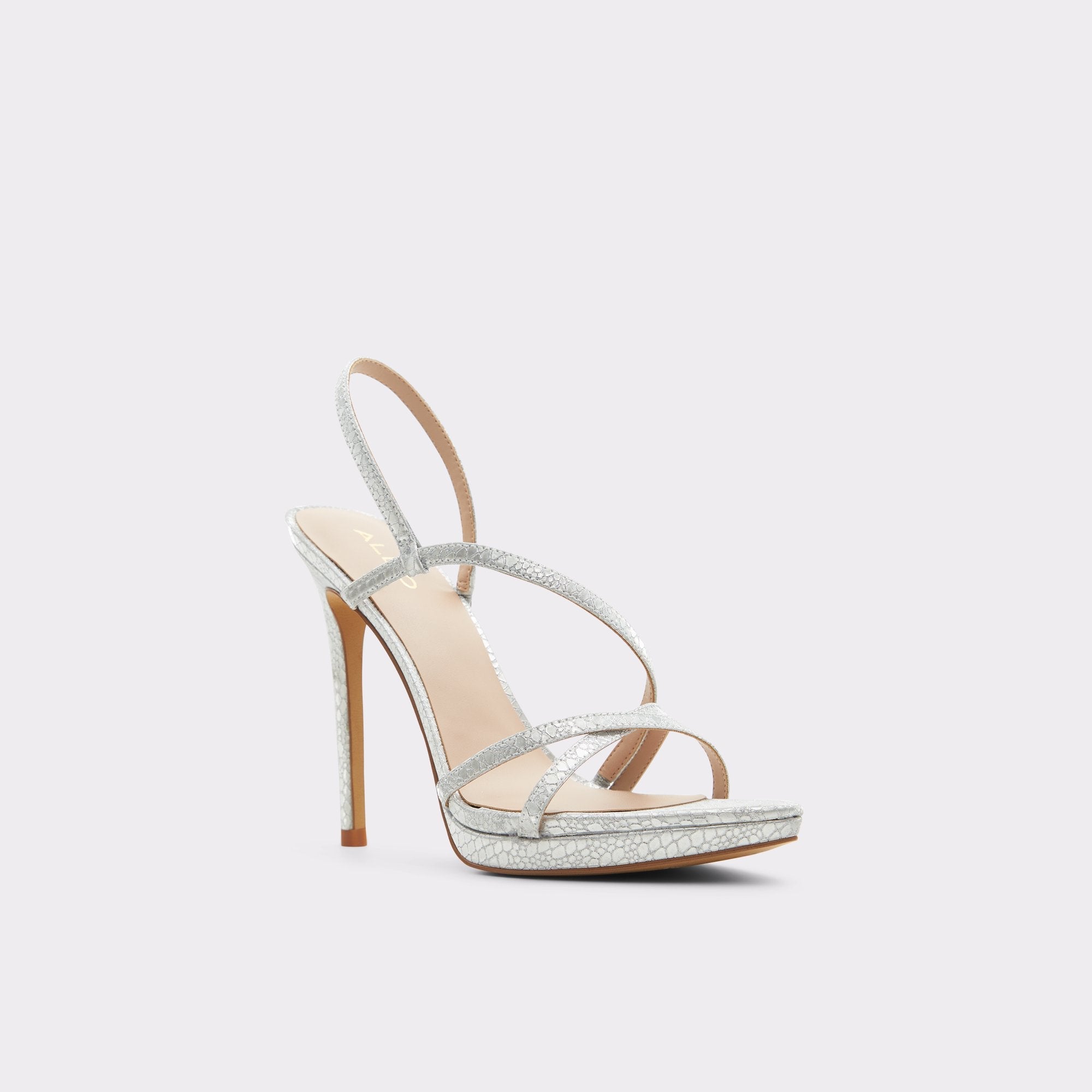 Silver Resurge in Silver - Strappy stiletto sandal, Stiletto heel | Aldo