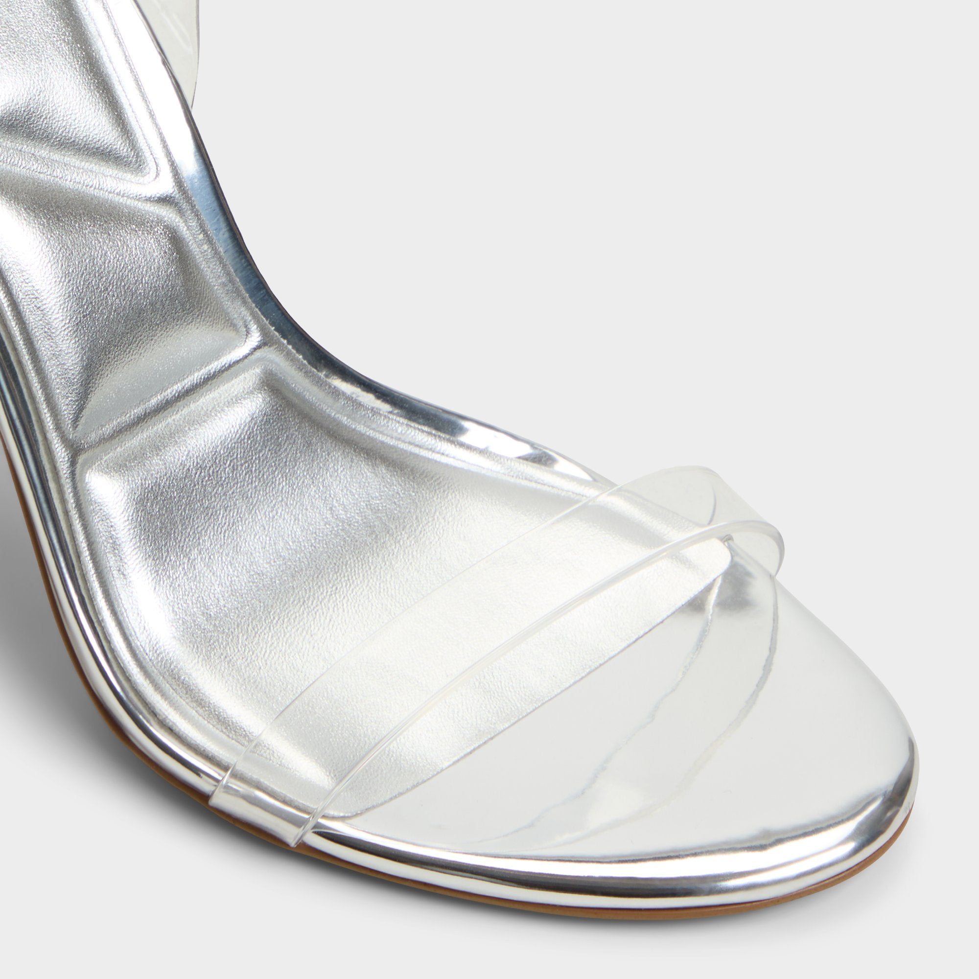 Silver Quinilynn Silver Women's Iridescent metallics - Strappy heeled sandal, Stiletto heel | Aldo
