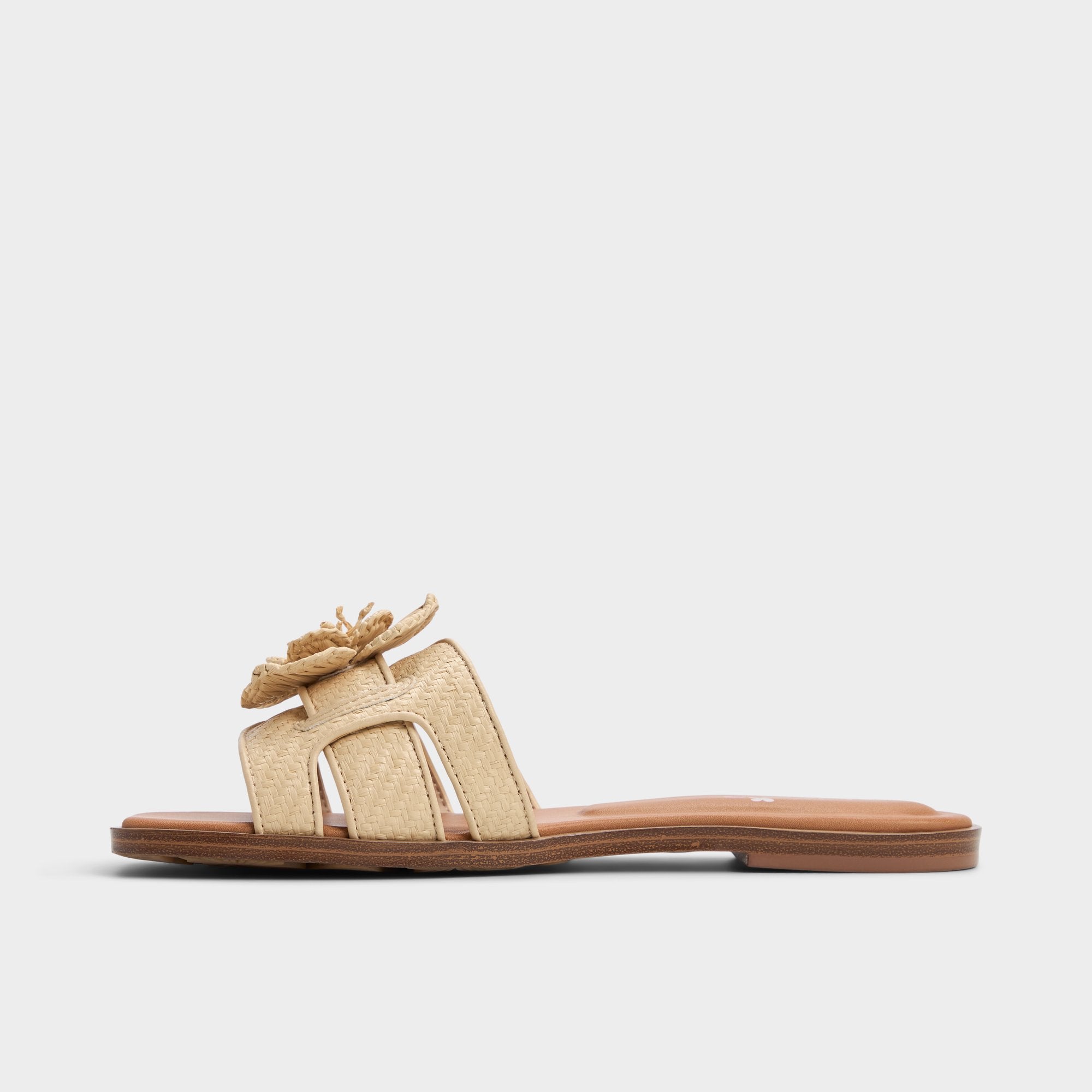 Light Beige Seaflower Light Beige Women's Flats - Slide sandal | Aldo