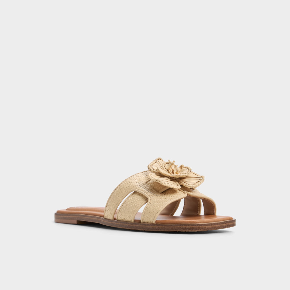 Light Beige Seaflower Light Beige Women's Flats - Slide sandal | Aldo