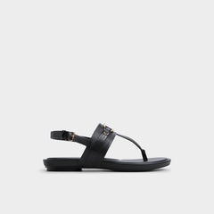Black Taylen Black Women's Footbed sandals - T-strap sandal | Aldo