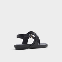 Black Taylen Black Women's Footbed sandals - T-strap sandal | Aldo