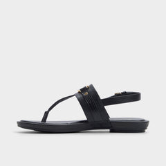 Black Taylen Black Women's Footbed sandals - T-strap sandal | Aldo