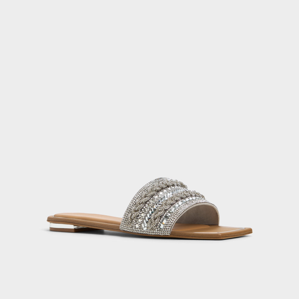 Silver Navalia Silver Women's Flats - Slide sandal | Aldo