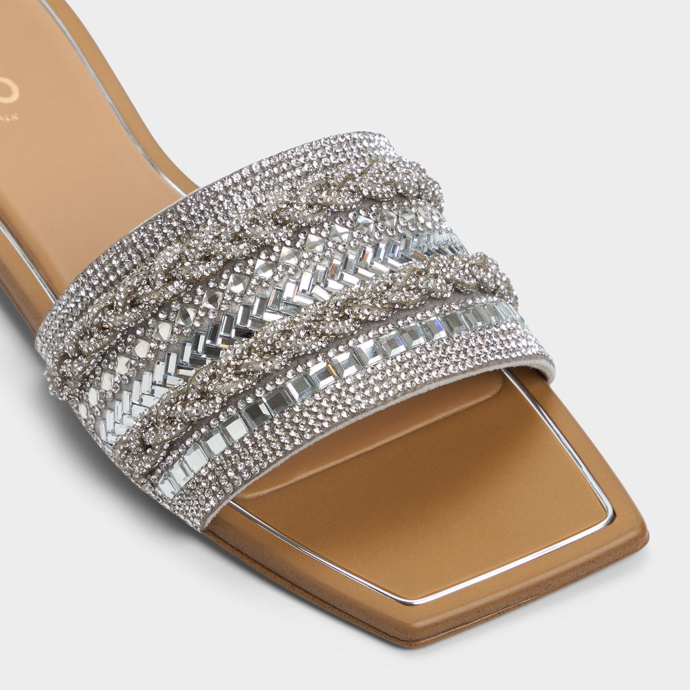 Silver Navalia Silver Women's Flats - Slide sandal | Aldo
