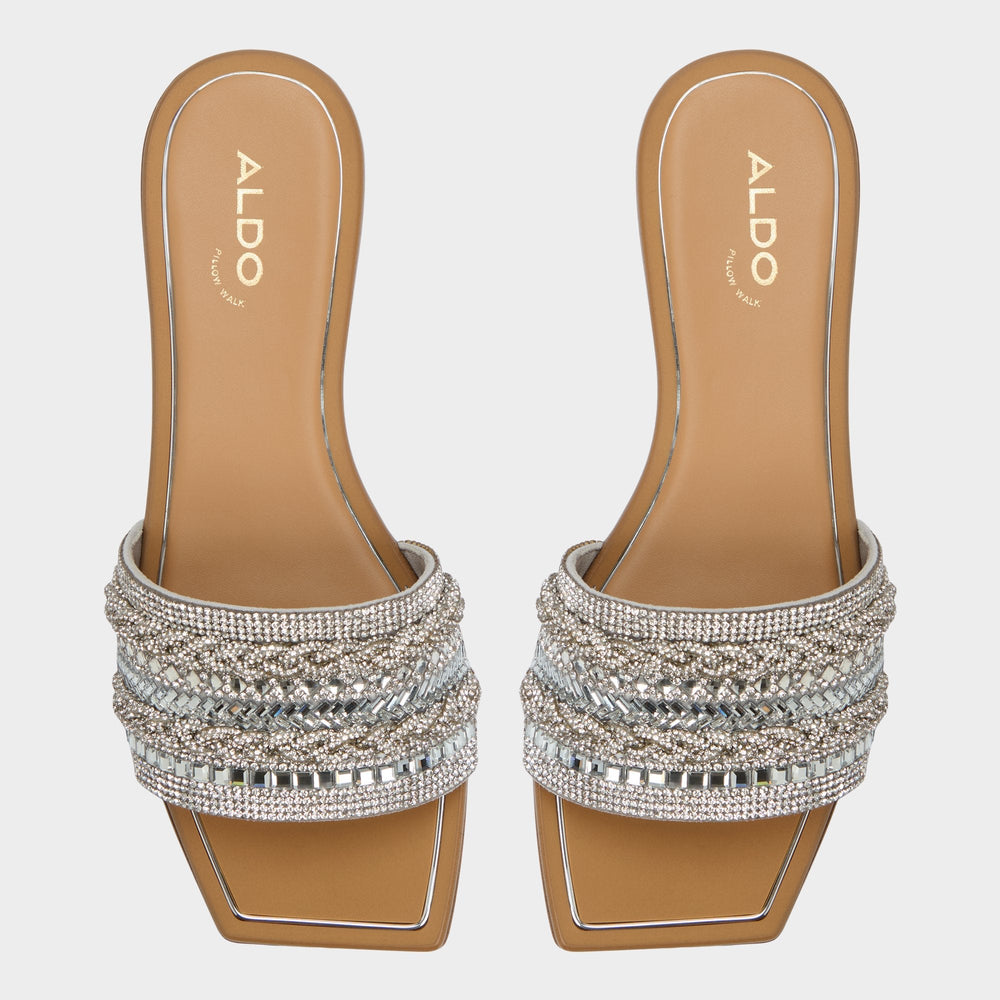 Silver Navalia Silver Women's Flats - Slide sandal | Aldo