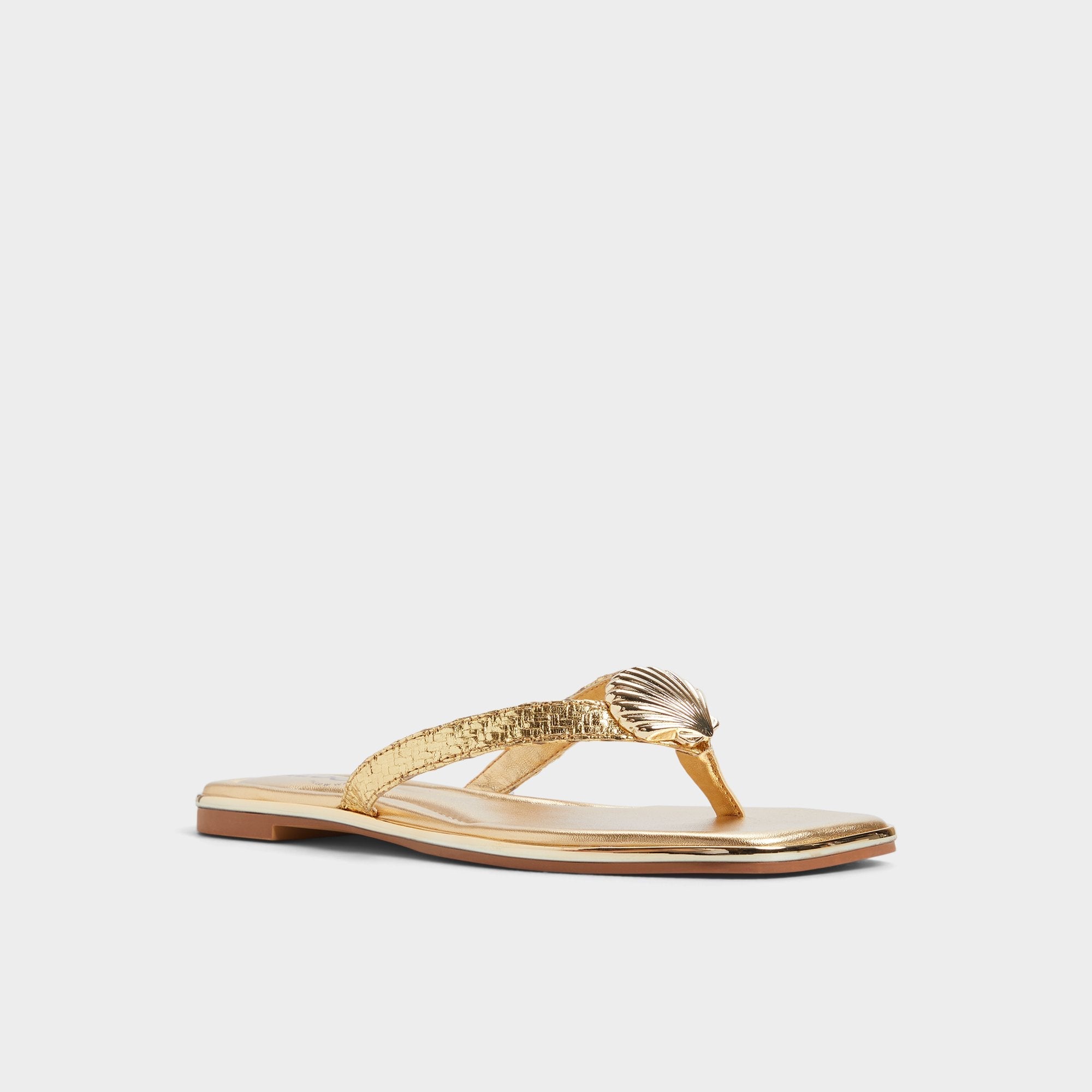 Gold Conchiglia Gold Women's Flats - Flip flop | Aldo