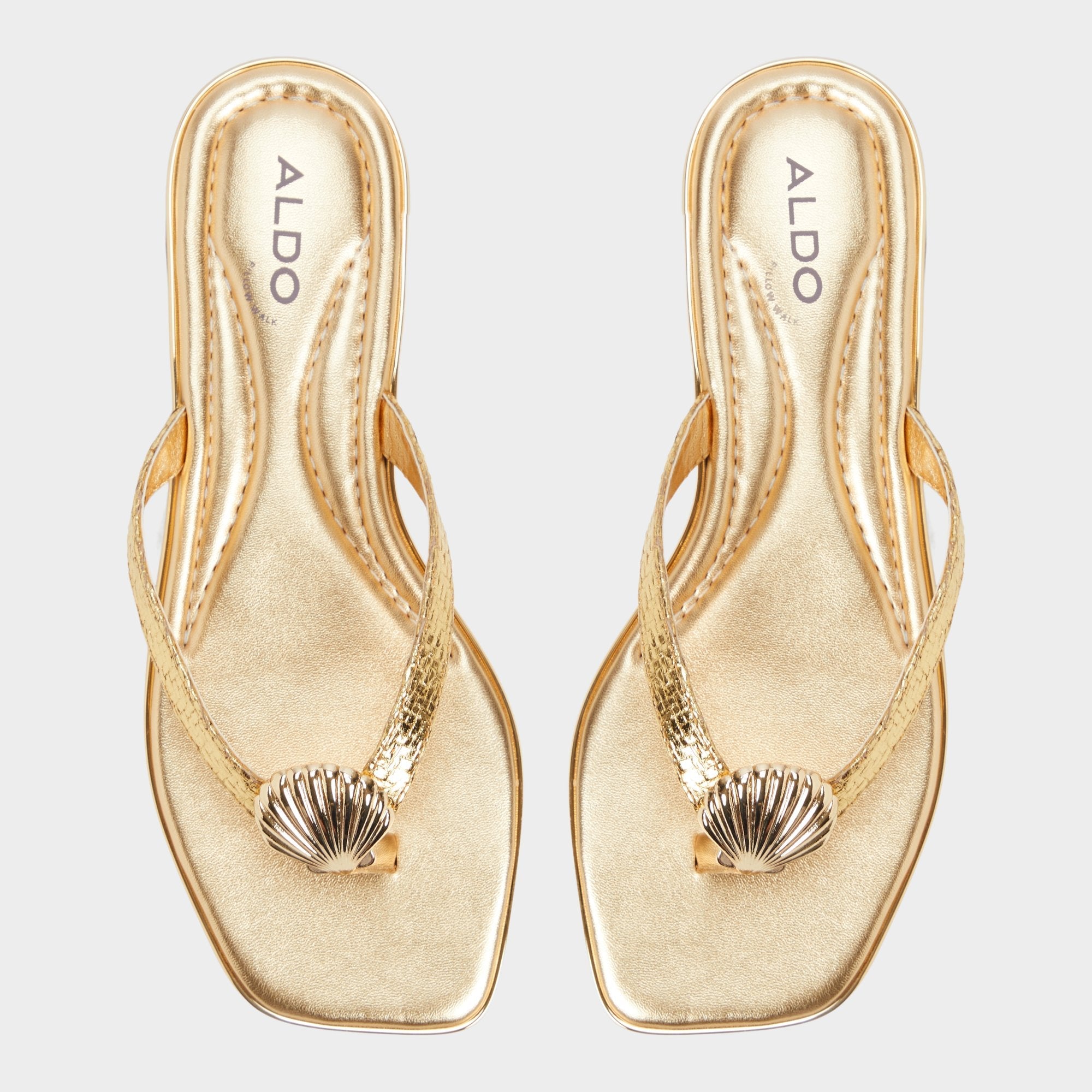 Gold Conchiglia Gold Women's Flats - Flip flop | Aldo