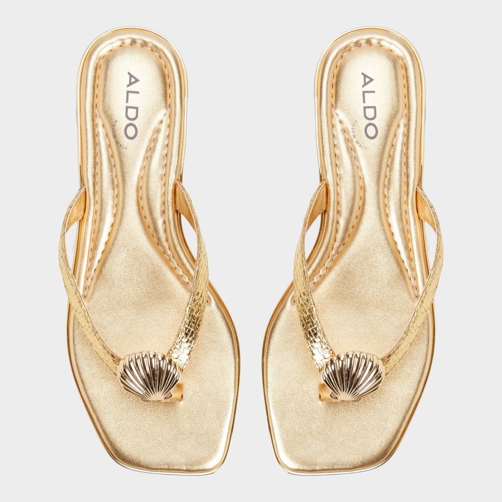 Gold Conchiglia Gold Women's Flats - Flip flop | Aldo
